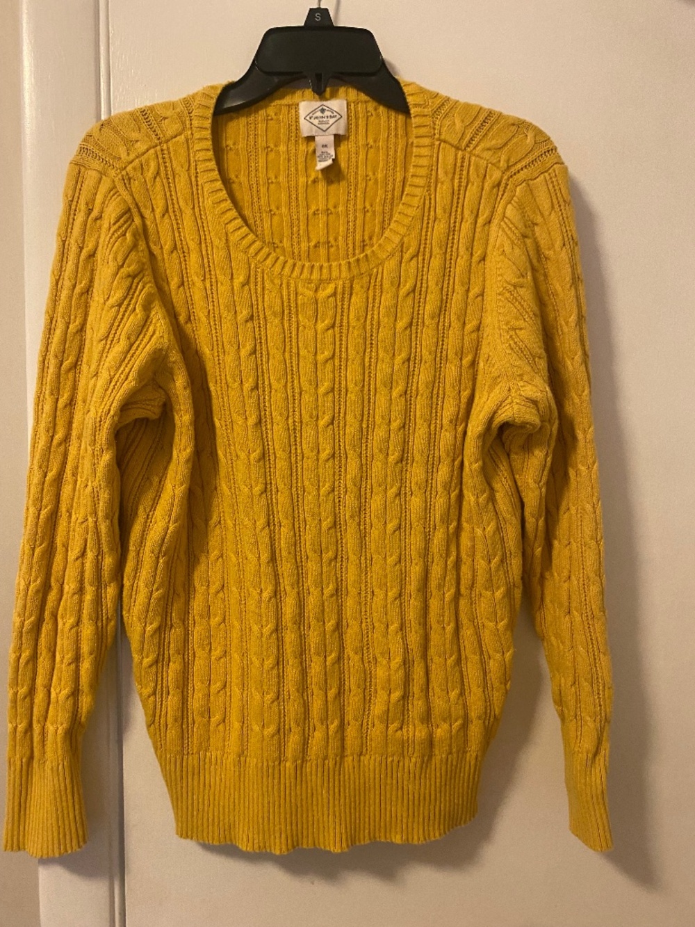 St John’s Bay yellow cable knit sweater in size 0x